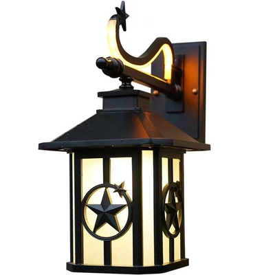 60W Matte Black Led Wall Light Fixtures Outdoor Waterproof Carriage Shape Double Sources