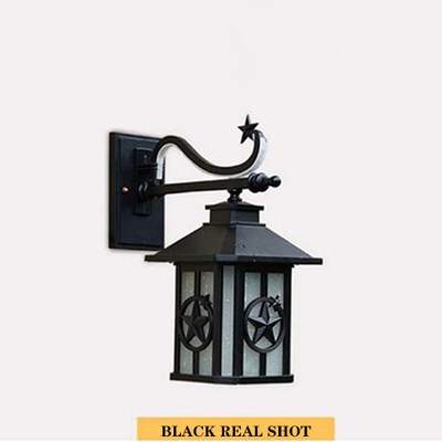 60W Matte Black Led Wall Light Fixtures Outdoor Waterproof Carriage Shape Double Sources