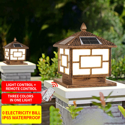 2 Inch LED Square Fence Post Solar Lights For Decking Garden Lantern 16W Ip65